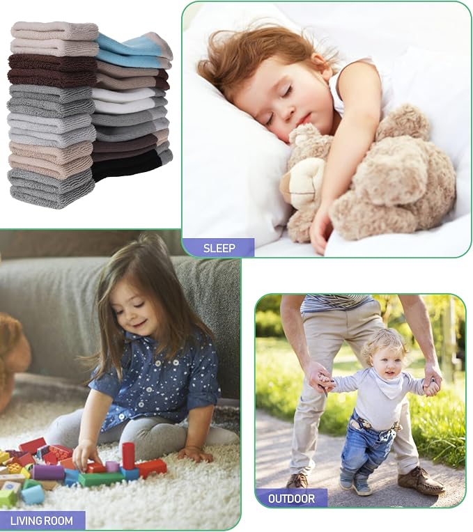 SDBING Baby Boys Girls Grips Socks Infant Toddlers Kids Non Slip Warm Thick - Image 4
