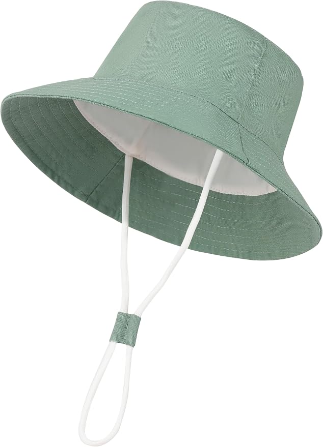 Baby Boy Sun Hat Toddler Bucket Beach Hat Girl UPF 50+ Cotton Linen by YMYDYFC
