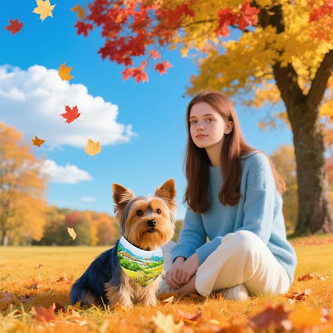 7 PCS Fall Dog Bandanas for Small Dogs 18 Inch Autumn Dog Bandanas Adjustable - Image 5
