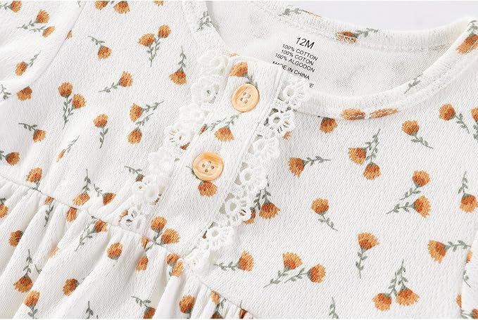 Ruliby Baby Girls Clothes Cotton Bubble Romper Summer Newborn Outfits | - Image 4