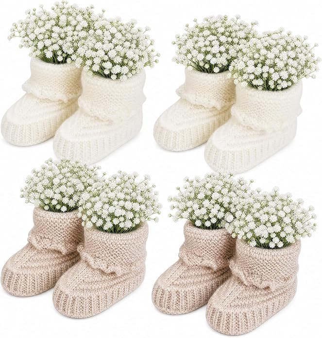 Baby Booties, Newborn Walking Shoes, Infant Hand Crochet Knit Cotton Sock by Unknown