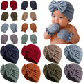 8 Sets Newborn Baby Girl Bow Hats and Mittens Turban Beanies 0-3M | Cotton by AHDSGJH