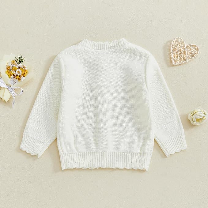 Baby Girl Cardigan Long Sleeve Button Up Sweater Toddler Girl Fall Outfits - Image 4