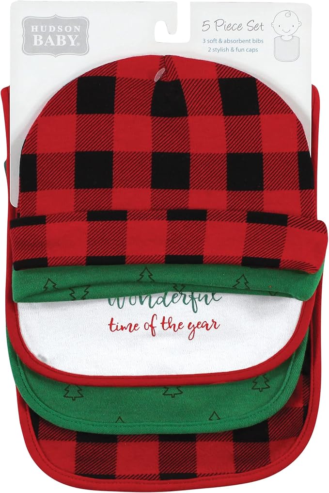 Hudson Baby Unisex Baby Cotton Bib and Headband Set - Image 2