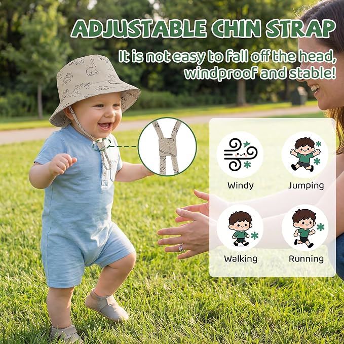Durio Baby Sun Hat UPF50+ Wide Brim Bucket Hats - Image 3