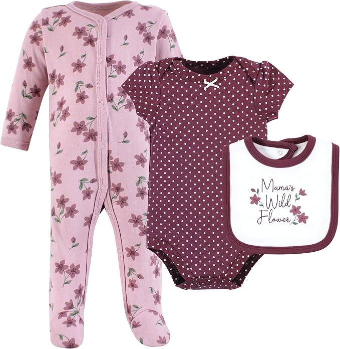 Hudson Baby Unisex Cotton Sleep and Play, Bodysuit and Bandana Bib Set by HudsonBaby