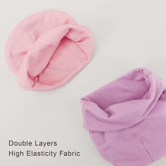 BQUBO Baby Hats and Mittens Infant Cotton Beanie Gloves No Scratch Set Newborn - Image 7