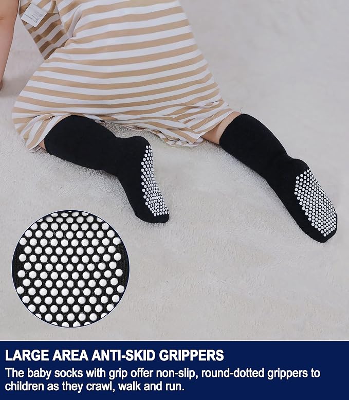SDBING Baby Boys Girls Grips Socks Infant Toddlers Kids Non Slip Warm Thick - Image 2