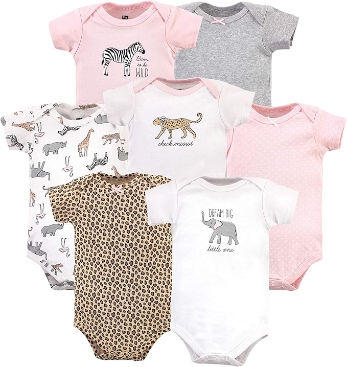 Hudson Baby Baby Girls' Cotton Bodysuits 7-pack by HudsonBaby