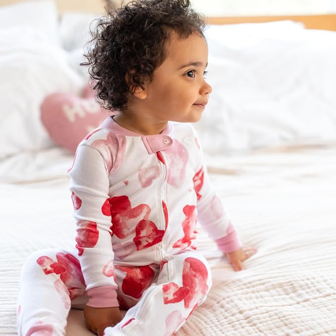 Burt's Bees Baby Girls Organic Cotton, Snug Fit Footed Sleeper Pajamas | - Image 3