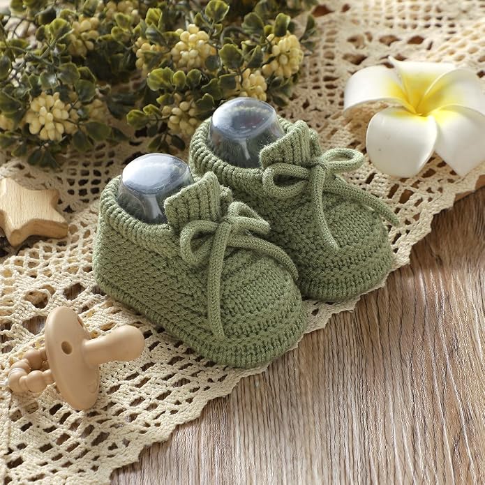Neiwech Baby Booties Newborn Cozy Soft Warm Knitted Crib Shoes - Image 2