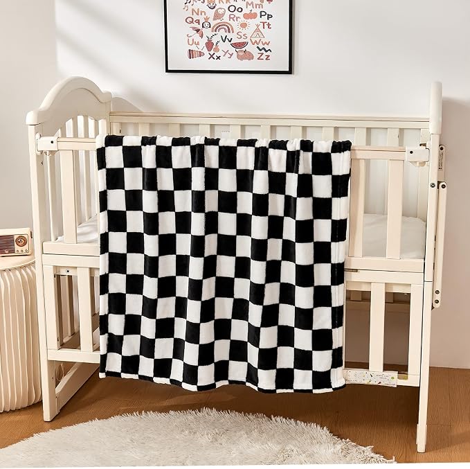 Yurhap Checkered Baby Blanket Fleece Baby Blankets - Image 8