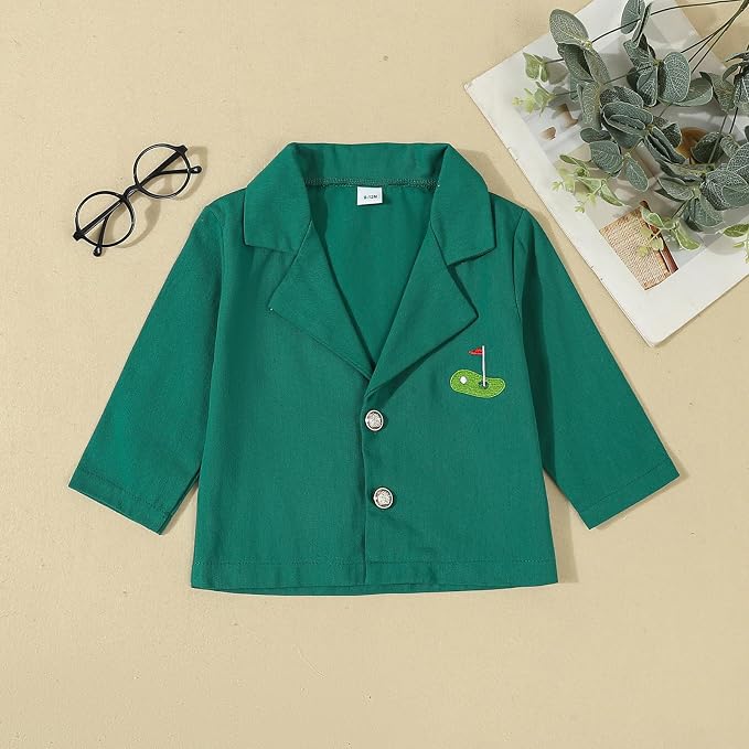 Baby Boy Jacket Toddler Golf Clothes Long Sleeve Lapel Button Down Top Infant - Image 3