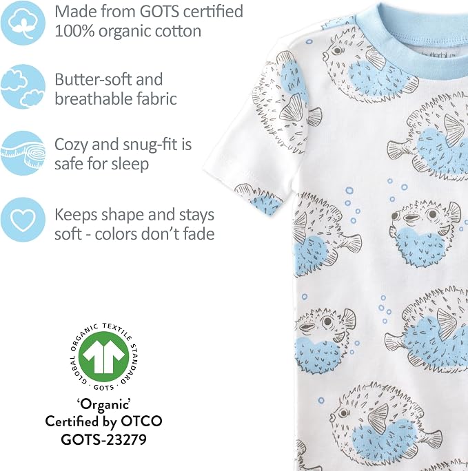 Butterblu Shade Snug-fit 2-Piece Short Sleeve PJs 100% Organic Cotton - Image 5