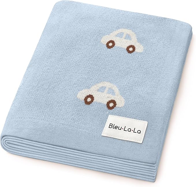 Baby Blanket for Boys 100% Cotton Buttery Soft Cozy Receiving Swaddle Stroller by BleuLaLa