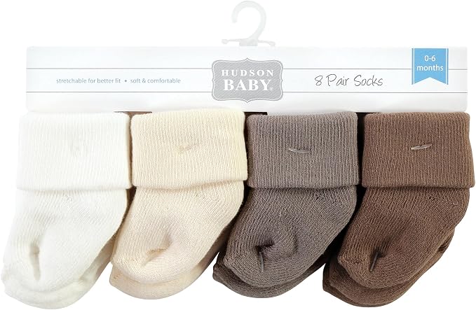 Hudson Baby Baby 8-pack Cotton Rich Newborn and Terry Socks - Image 2