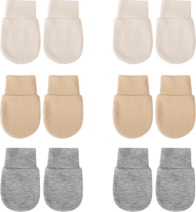 BQUBO 6 Pairs Newborn Baby Boys Girls Mittens 0-6 Months Unisex-Baby Infant by DRESHOW