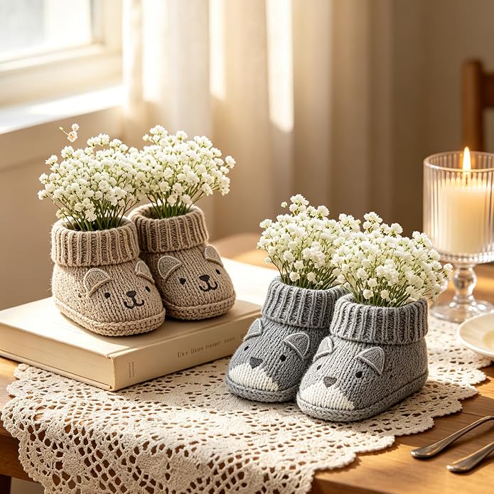 Newborn Knit Booties Soft Baby Sock Boots - Image 3