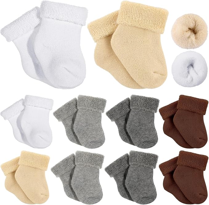 Twistover 10 Pairs Preemie Cotton Turn Cuff Socks by Twistover