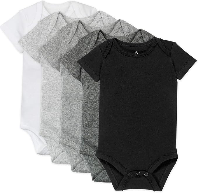 HonestBaby 5-pack Short Sleeve Bodysuits One-piece 100% Organic Cotton by HonestBaby