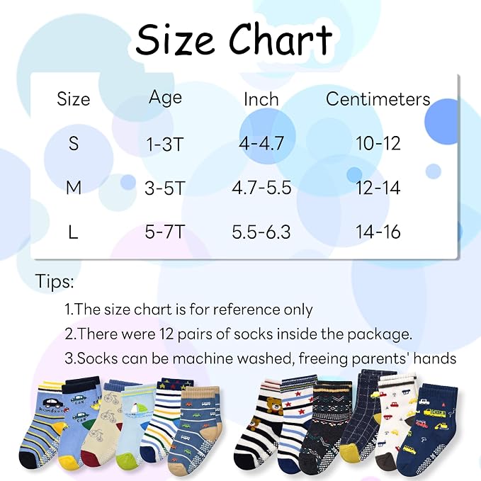 Tphon Non Slip Kids Toddler Socks - Image 7