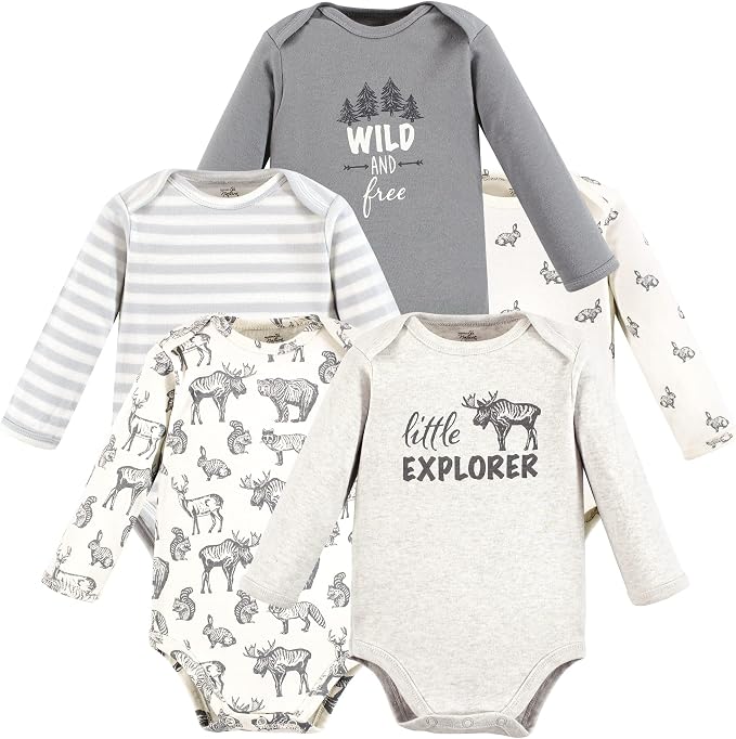 Touched by Nature Unisex Baby Organic Cotton Long-Sleeve Bodysuits by TouchedbyNature