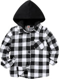 YOUNGER STAR Toddler Kids Boys Girls Flannel Hooded Plaid Shirt Button Baby Red by YOUNGER+STAR