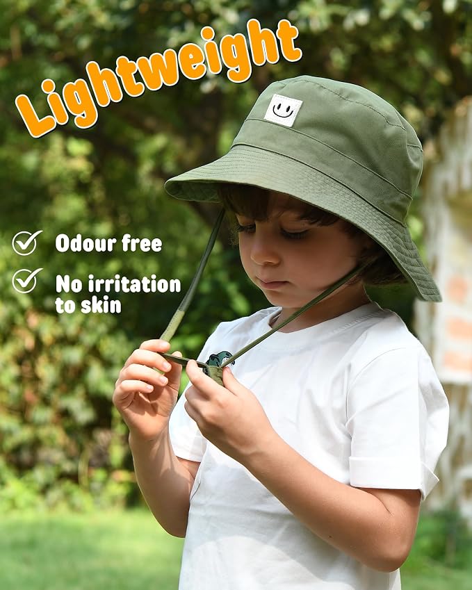 FURTALK Baby Sun Hat Toddler Bucket Hat Beach Smile Face UPF 50+ | Stays in the - Image 4