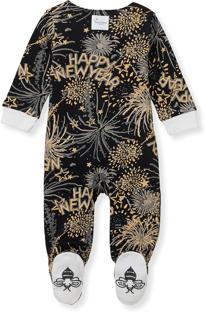 Burt's Bees Baby Boys' Organic Cotton, Sleep and Play Footed Pajamas | Easy zip - Image 2