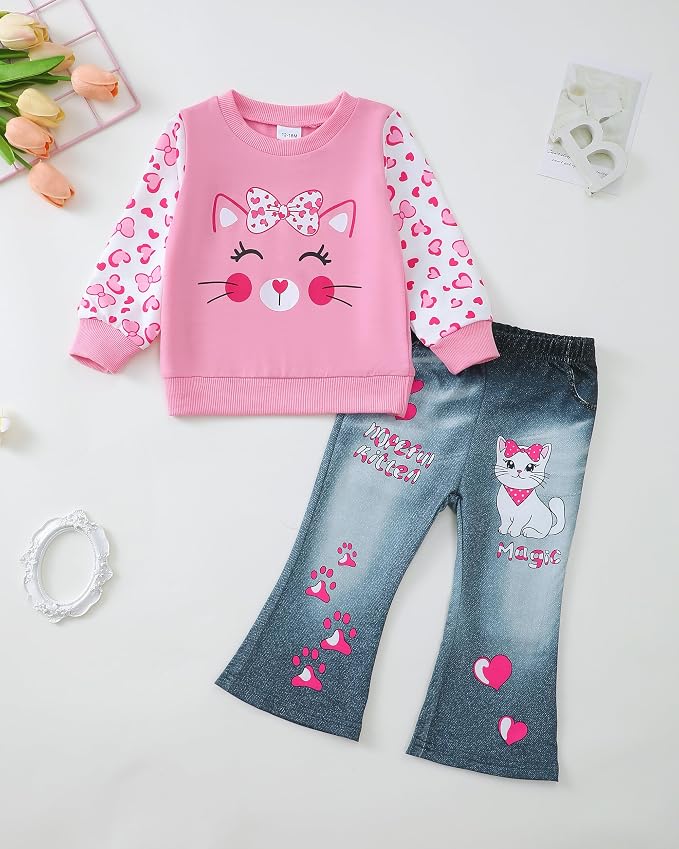 Renotemy Toddler Baby Girl Clothes Fall Winter Outfits Gifts 12Months-5T - Image 3