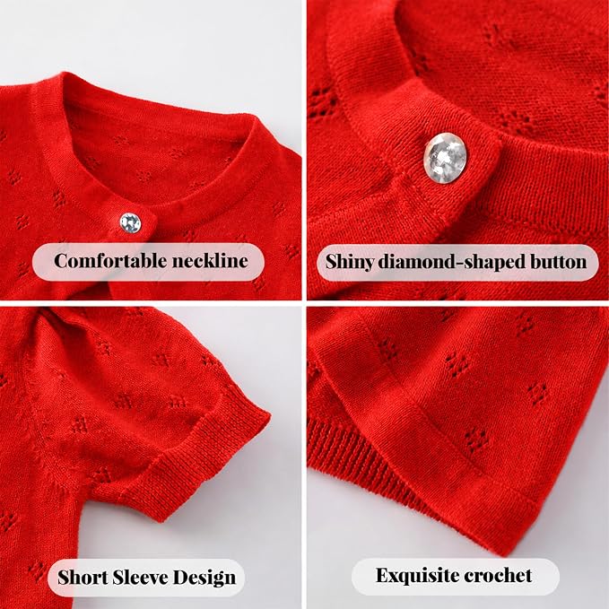 Girls Cardigan Sweater Toddler Baby Kids Knit Bolero Shrug - Image 6