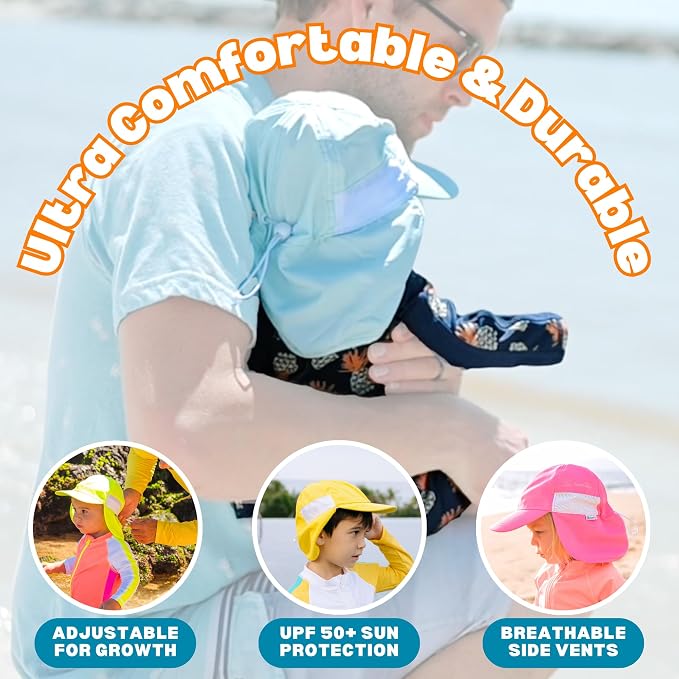 SwimZip Sun Hat with Neck Flap | UPF 50+ Protection - Image 5