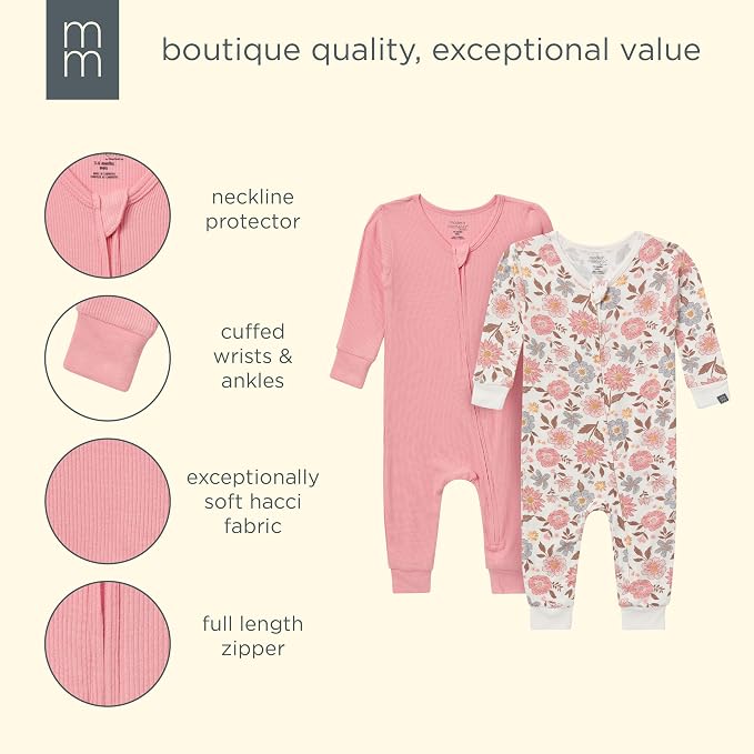 Modern Moments by Gerber Baby Viscose 2-pack Footless Tight Fitting Pajamas - Image 7