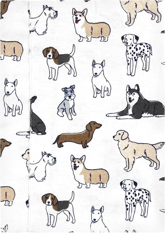Luvable Friends Hudson Baby Flannel Burp Cloths 7pk, Playful Handsome Pups - Image 2
