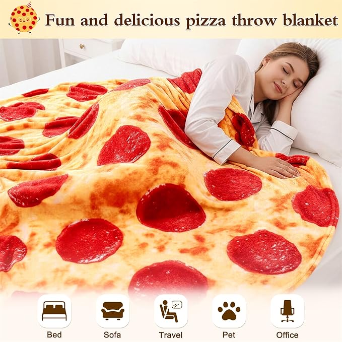 mermaker Pepperoni Pizzas Blanket 60 inches - Image 4