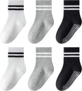 Toddler Non-Slip Socks Unisex Baby Grip Stripe Crew Cotton Socks | Seamless by AniKigu