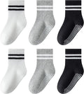Toddler Non-Slip Socks Unisex Baby Grip Stripe Crew Cotton Socks | Seamless by AniKigu