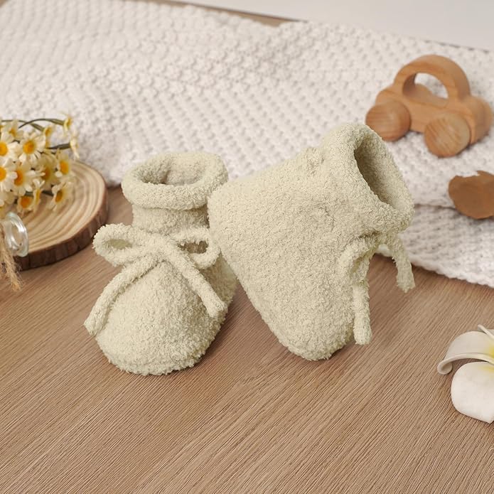 LAWKUL Cotton Baby Booties Newborn Fleece Shoes Sock - Image 7