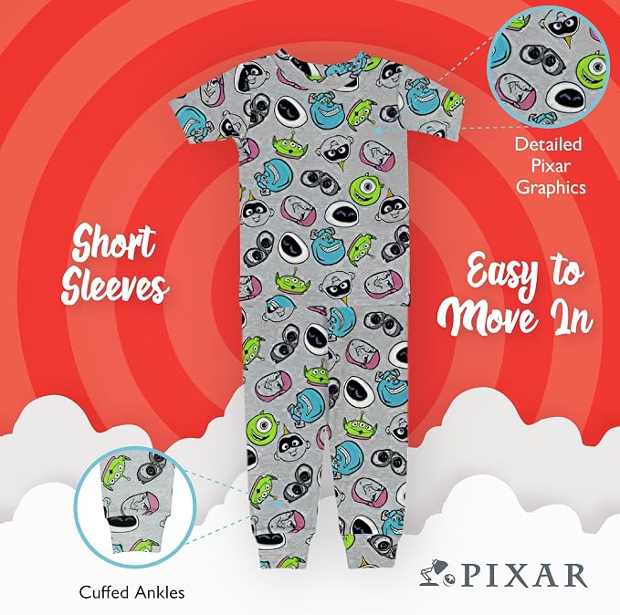 Disney Boys' 4-Piece Snug-fit Cotton Matching Comfortable Pajama Set, Soft & - Image 5
