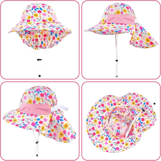 Toddler Baby Sun Hat Kids Summer Beach Essentials Adjustable Beach Hats - Image 4