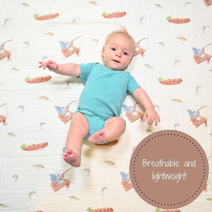 LollyBanks Baby Swaddle Blankets, 100% Organic Cotton Muslin Baby Blanket | 47" - Image 2