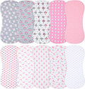 10-Pack Burp Cloths for Baby Boys and Girls by Benoxine