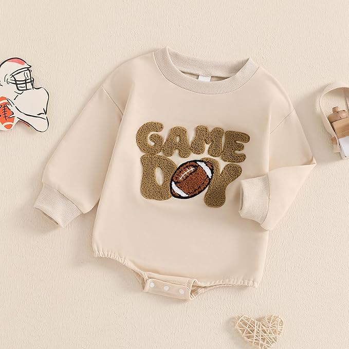 VISGOGO Newborn Infant Baby Boy Girls Oversized Romper Little Dude Sweater Onesie Coming Home Outfit Neutral Clothes