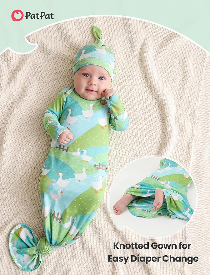 PATPAT Baby Sleeper Gown with Hat - Image 4