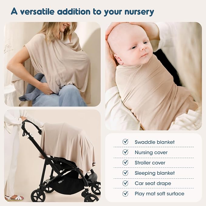2 Pack Newborn Swaddle Blanket, Ultra Soft Stretchy Jersey Knit Extra Large - Image 6