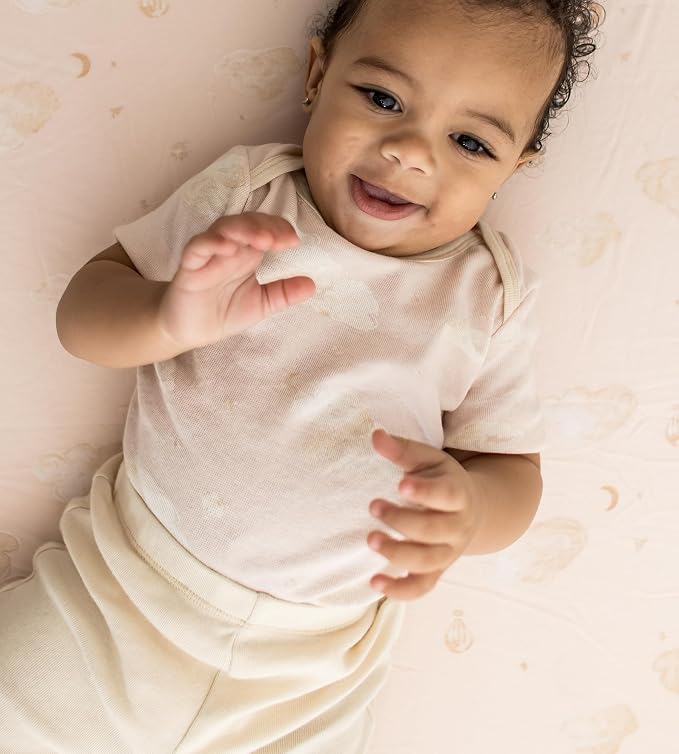 Burt Bees - 6Pk Baby Girl Organic Cotton Bodysuit & Pant Set, Ranunculus - Image 3