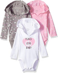 Hanes Baby Long Sleeve Bodysuit, Ultimate Bodysuit Hoodie Boys & Girls by Hanes