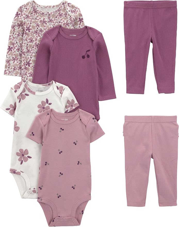 Simple Joys by Carter's Baby Girls 6-piece Bodysuits and Pants Set by SimpleJoysbyCarters