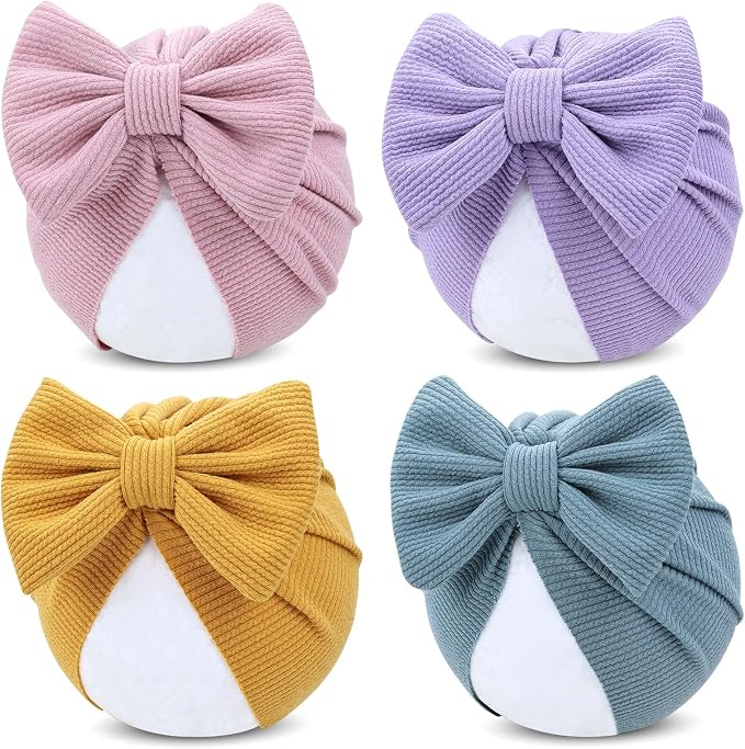Cinaci 4 Pieces Baby Girls Turban Hats by Cinaci