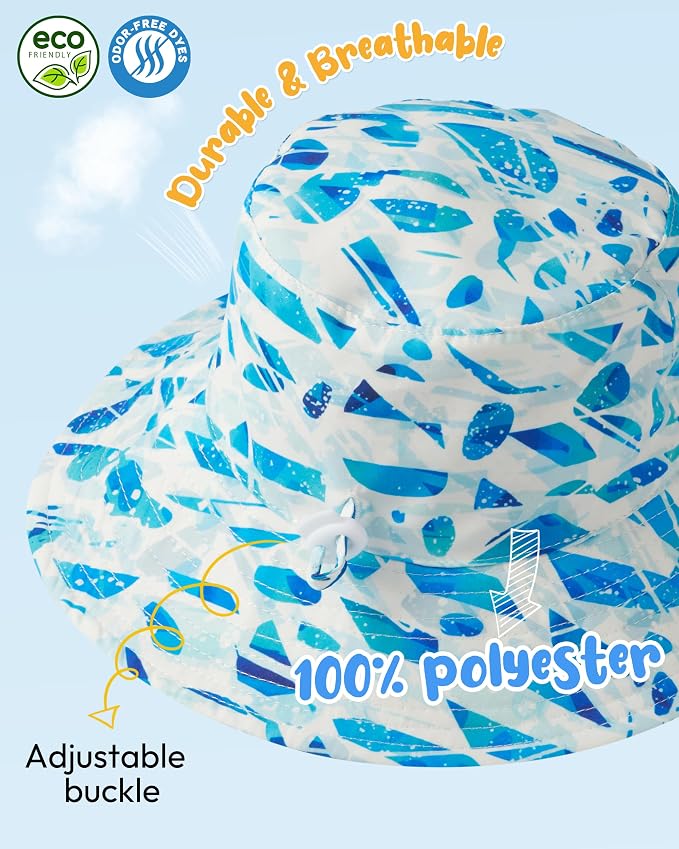 Baby Sun Hat Kids Summer Sun Protection Toddler Bucket Hat Wide Brim Adjustable - Image 3